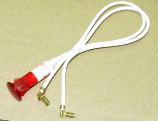 Лампа индикаторная с проводами 220V L250мм Ø10мм 90° THERMOWATT 180009, WTH920UN, 66258