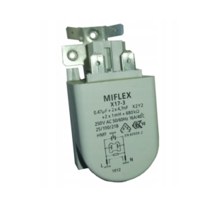 Сетевой фильтр радиопомех X17-3. 0,47µF+2x4,7nF, CAP234UN, X2Y2+2x1mH+680k, 250V, 50/60Hz, 16A/40°C