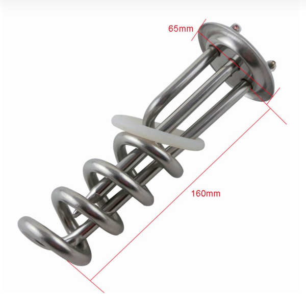 Нагревательный элемент 220V 3,0kwt из нержавеющей стали, RF фланец - Ø64мм, КИТАЙ