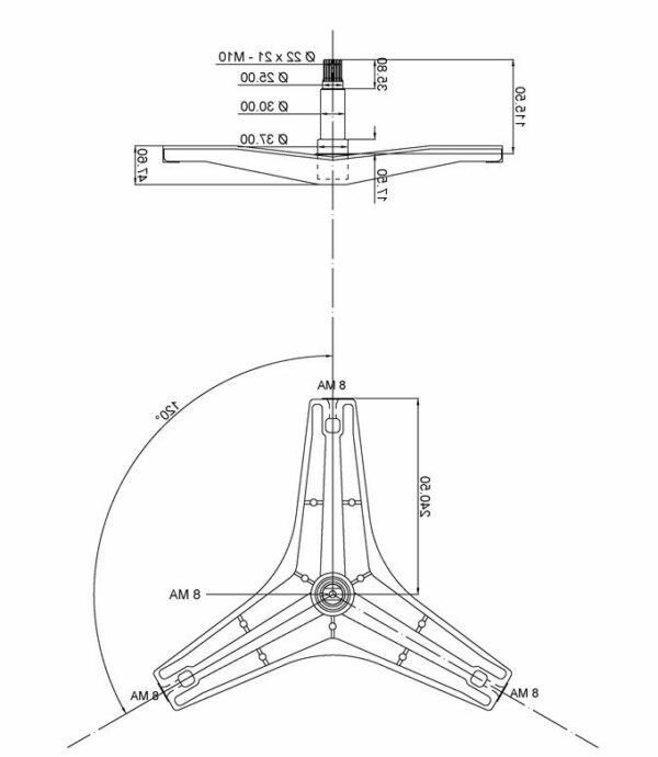 Крестовина бака стиральной машины LG прямой привод 4434ER1005A Крестовина бака стиральной машины LG прямой привод 4434ER1005A