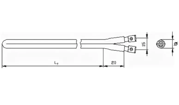 Тэн сухой 0,9 кВт (длина 420мм) WTH057UN