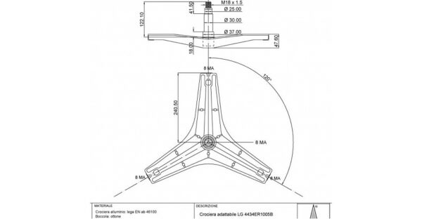 Крестовина барабана стиральной машины ЛДЖИ, LG 4434ER1005B EBI725, cod725 Крестовина барабана стиральной машины ЛДЖИ, LG 4434ER1005B EBI725, cod725