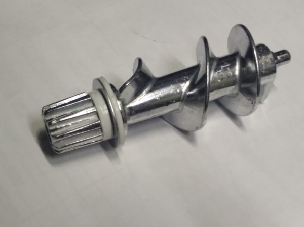 Шнек MRZ055 L-12mm, D-43mm к электромясорубке, в сборе со втулкой 10зубьев Шнек MRZ055 L-12mm, D-43mm к электромясорубке, в сборе со втулкой 10зубьев
