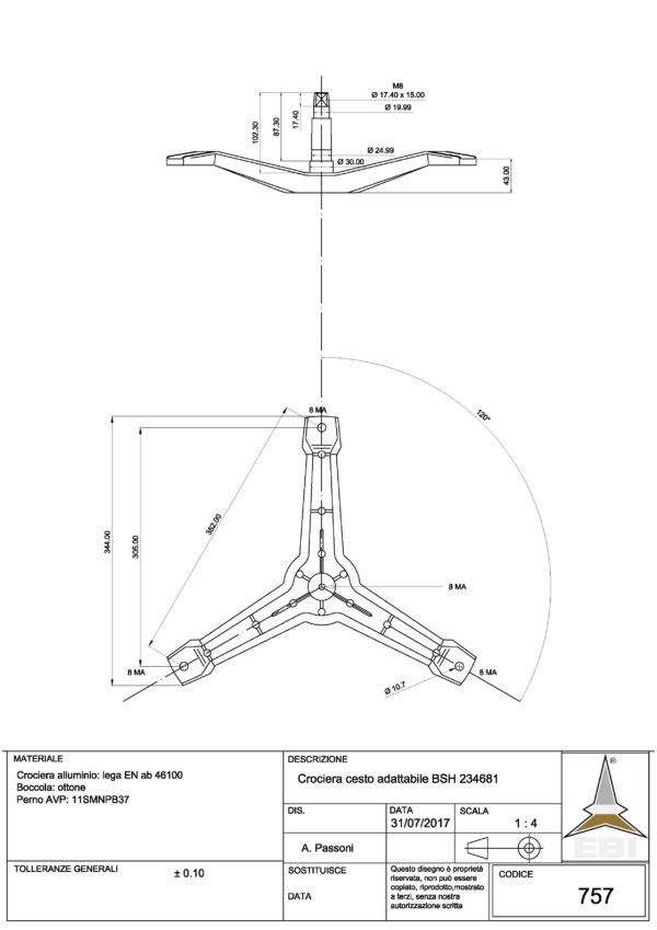 Крестовина стиральной машины Бош, Bosch 234681 Крестовина стиральной машины Бош, Bosch 234681