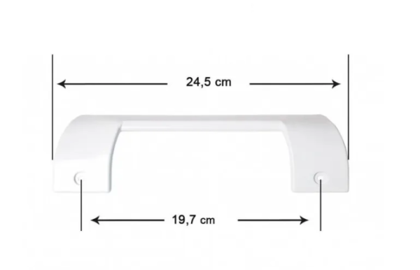 Ручка холодильника Bosch L=198мм 490705 (3GV1530,1730/X5KCV/3KF493) без заглушек, DHF013BO